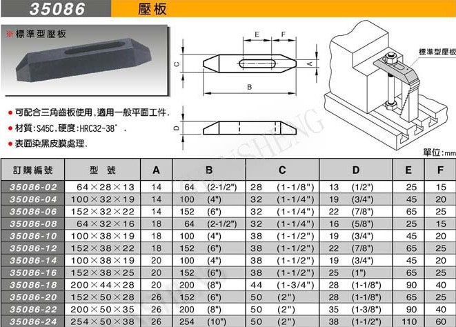 35086标准型压板