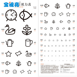 正品 动物图案视力表 儿童标准视力表 儿童幼儿全家适用 防水耐用
