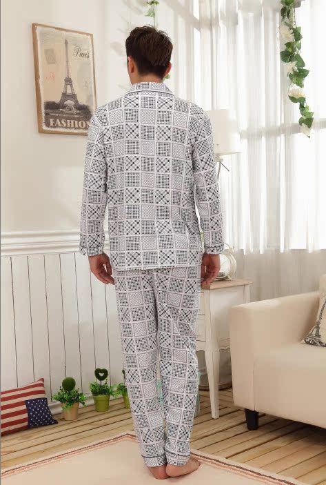 <em>睡衣</em>、家居服-春秋季<em>男士睡衣</em> 反领多<em>花型</em> 棉料