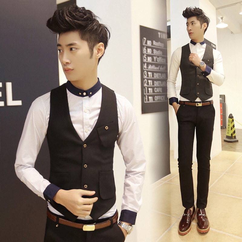 2014 春装新款<em>男士</em>马甲 潮人百搭<em>休闲马甲</em> 夜店