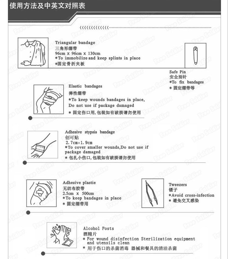 【医用三角巾 纱布绷带 纯棉 含别针2 户外旅游
