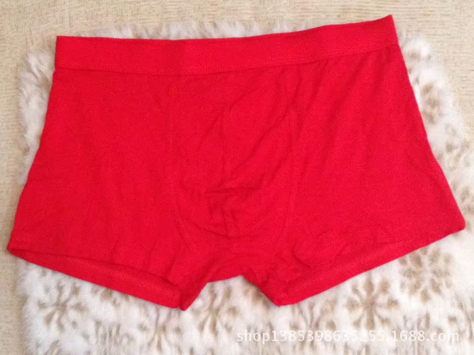 莫代尔男士大红色内裤平角内裤 平角四角裤 图片_高清大图 - 阿里巴巴