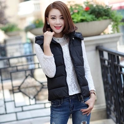 韩版大码连帽<em>马甲</em> 羽绒棉<em>马甲</em>女加大<em>加肥外套</em>