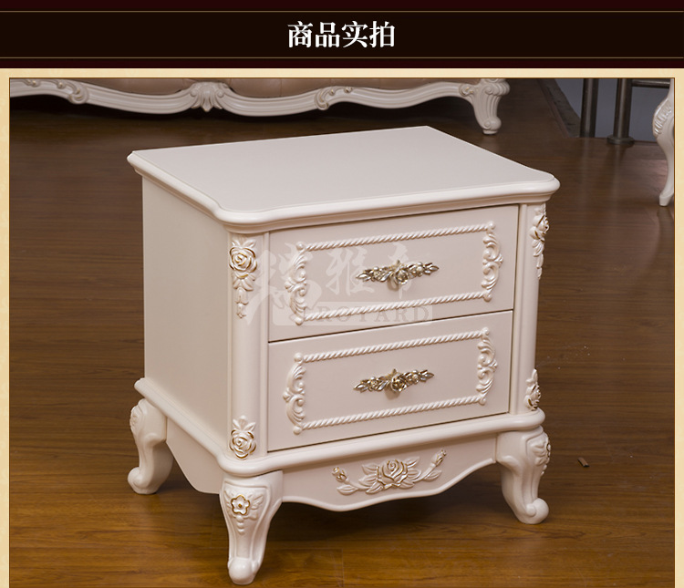 高档欧式床头柜 雕花实木床头柜 双门推拉床头柜 储物床头柜特价