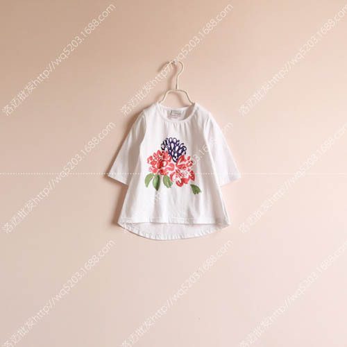 批发供应外贸 女童 水墨花 针织 长袖裙款 打底