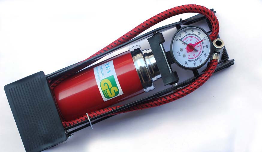 【高品质耐用脚踏打气筒 铁质微型打气筒 电动