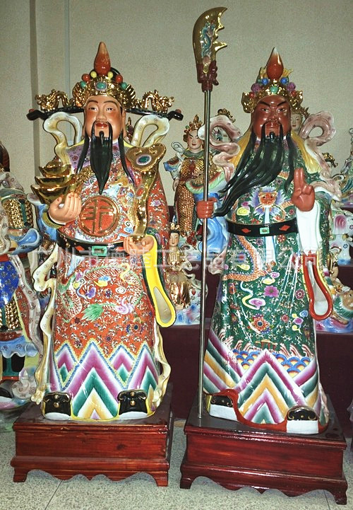 【1.9米高62寸 陶瓷文武财神关公佛像神像 瓷雕工艺品大型落地摆件】价格,厂家,图片,陶瓷工艺品,广州市德睦工艺品有限公司-马可波罗网