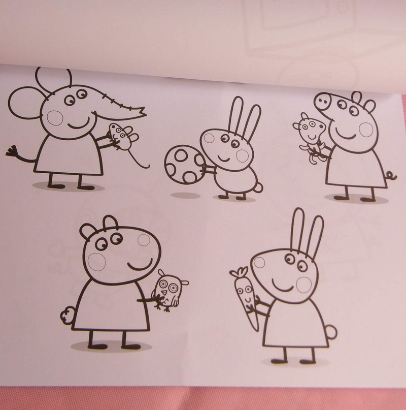 婴幼儿教具-peppa pig <em>粉红猪小妹 贴纸</em>书 填色