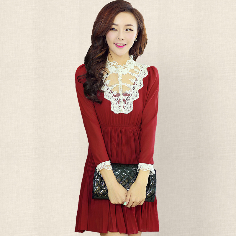 2014春装新款 女装韩版打底秋冬<em>连衣裙女</em> <em>春秋</em>