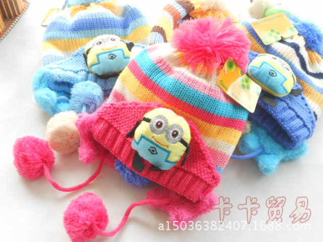 2014年新款儿童针织帽 开口笑帽子 韩版儿童护