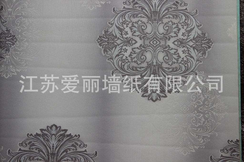 欧式高档壁纸批发 大马士革花纹pvc工程墙纸 电视墙纸背景墙纸