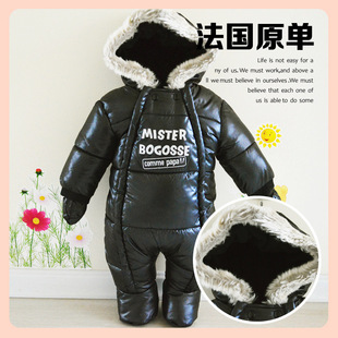 法国原单童装冬季婴儿宝宝连体衣外出服新生儿棉爬服纯棉手脚? height=