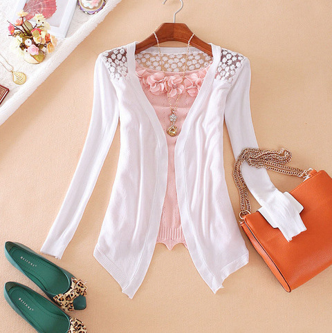 批发采购<em>女式针织</em>衫-2014<em>春</em>夏季新款<em>开衫</em>镂空