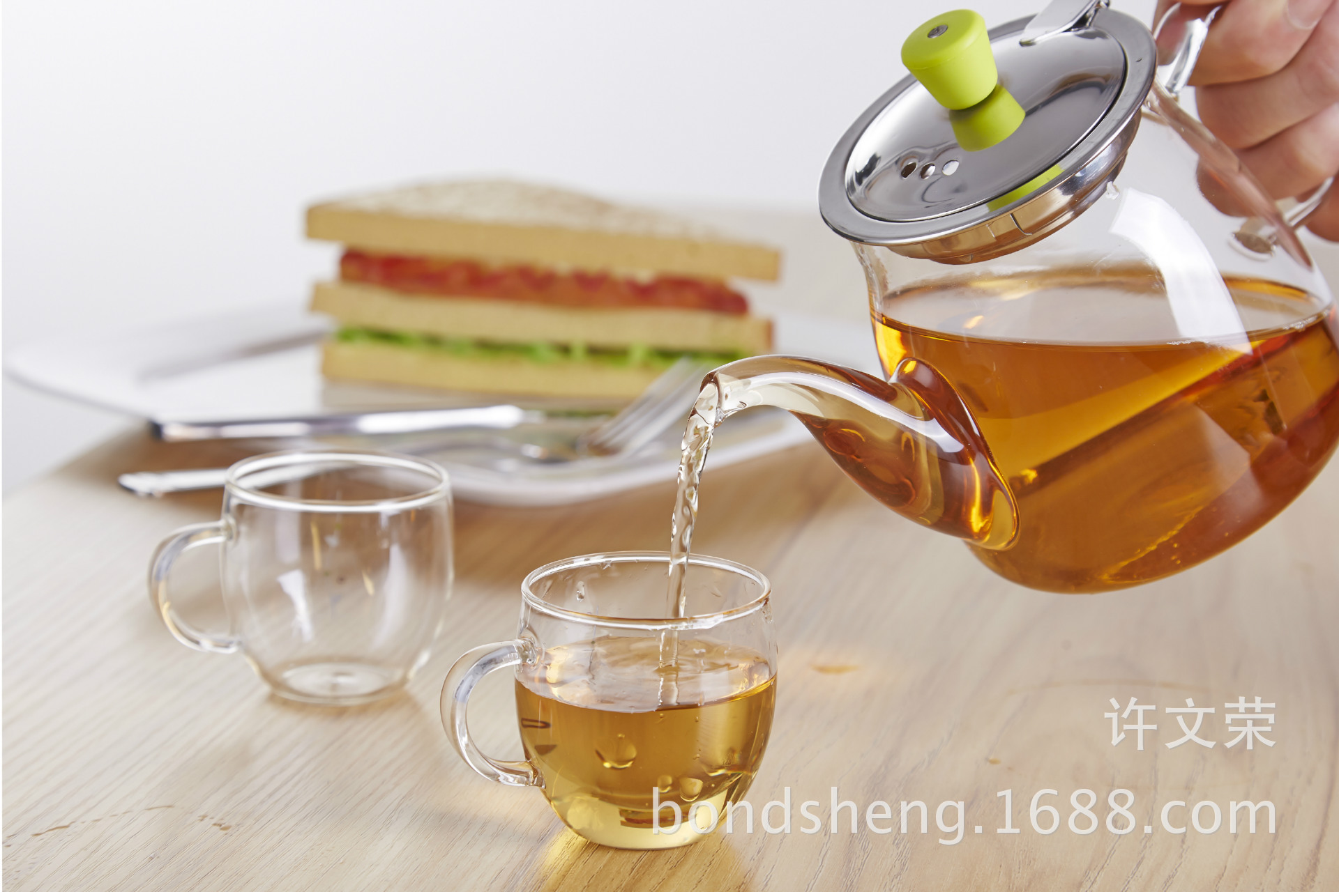 【台湾冠牌玻璃花茶壶 红茶泡 煮茶壶 泡茶器】