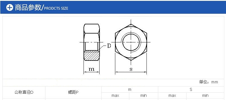 304不锈钢螺母 六角螺帽 螺丝帽m3m4m5m6m8m10m12m14m16m18m20m24