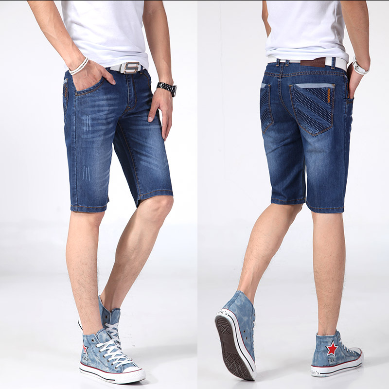 2014<em>夏季牛仔短裤男</em>超薄款牛仔短韩版潮牛仔