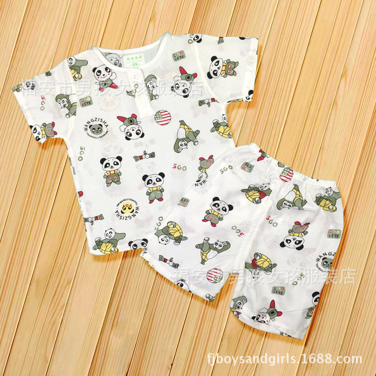 【夏季短袖<em>短裤</em>童装棉绸批发 0-<em>15岁</em>儿童睡衣