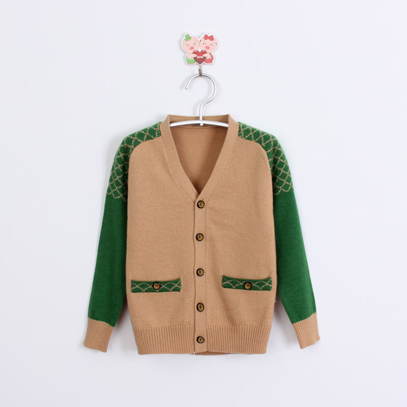 外贸童装 男童 <em>羊绒</em>V领 针织<em>开衫</em> <em>毛衣</em> <em>外套</em> 图