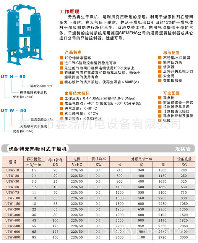 优耐特无热吸附式干燥机2