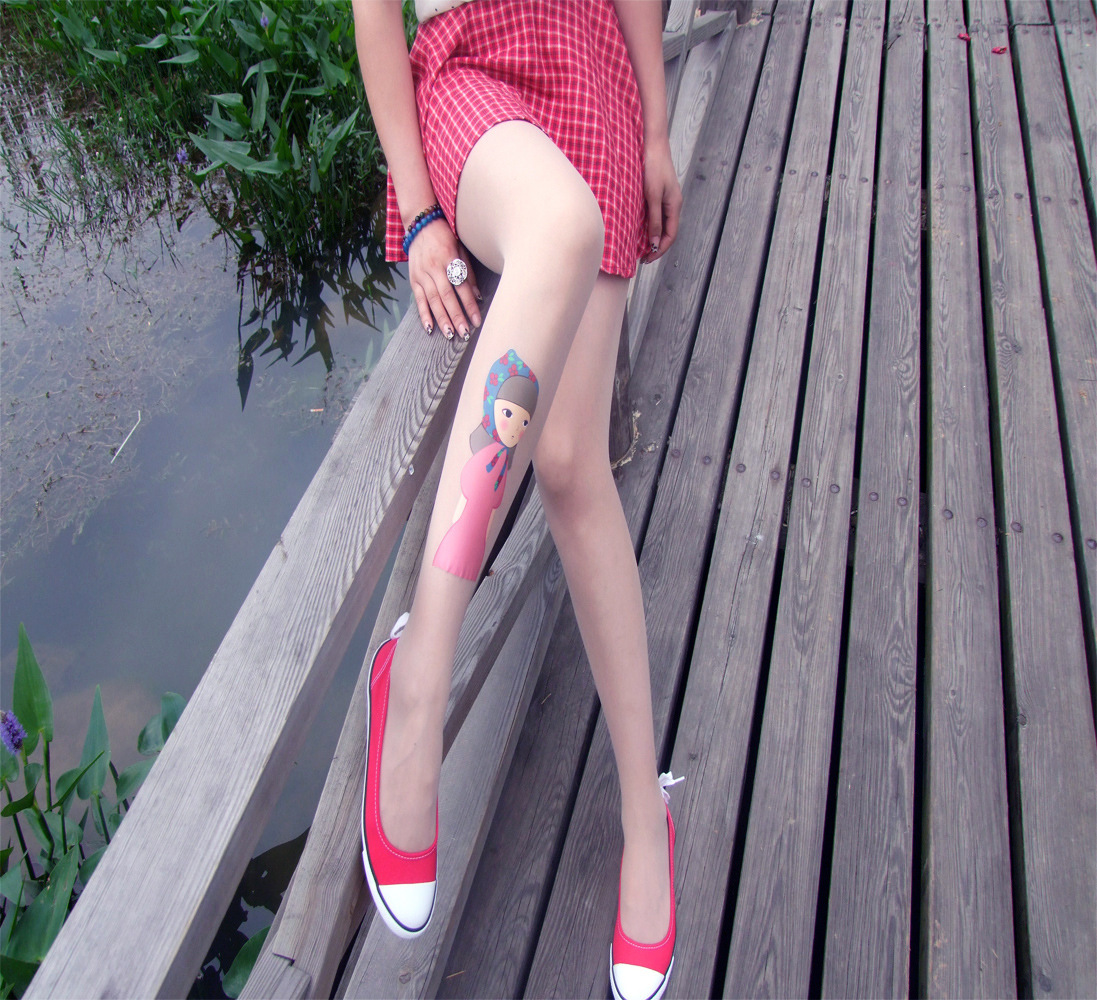 成人袜-印花<em>美女照片</em>纹身袜 丝袜<em>连裤袜</em>女装假
