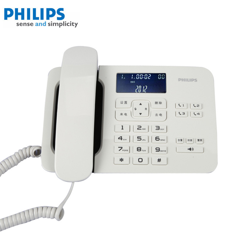 正品飞利浦白色CORD492来电显示电话机商务