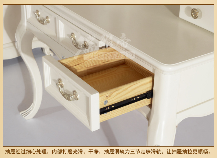 厂家直销批发价 象牙白实木卧室梳妆台 韩式化妆台新款