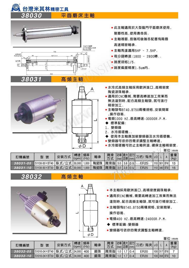 38030-38032高频主轴