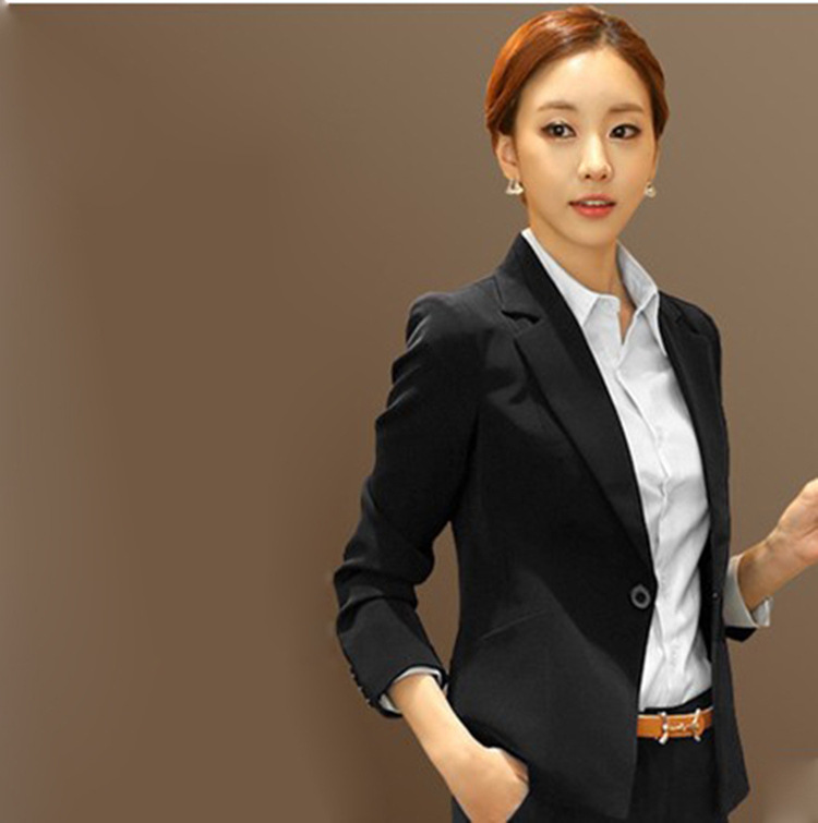 小西装<em>外套女</em>修身秋冬<em>韩版</em>新款2014短款黑色