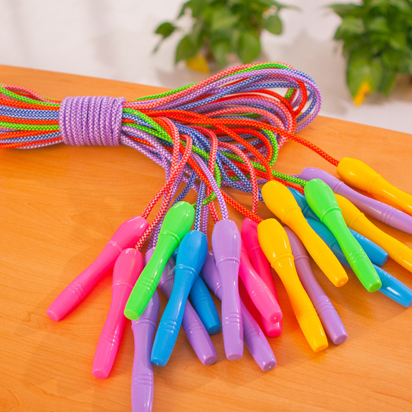 商品名称 厂家直销棉绳跳绳 学生体育运动玩具 彩色麻绳跳绳 撞色