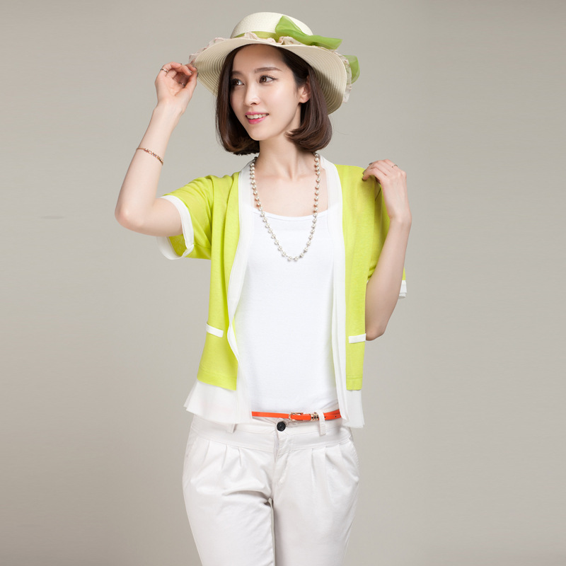 小清新女式<em>开衫</em>2014夏季新款<em>女装</em>针织<em>小开衫</em>