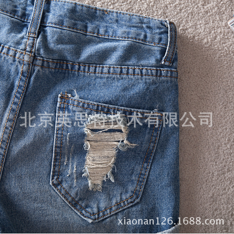 【批发 大码胖MM夏季 <em>牛仔短裤</em> 水洗磨白<em>三分</em>