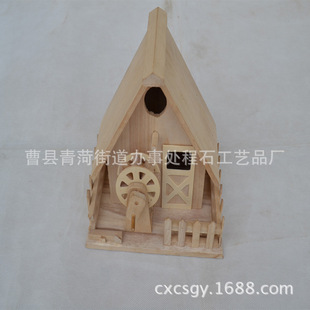 厂家供应工艺品 木制工艺品 创意 家居摆件小房子 木雕 拍照道具