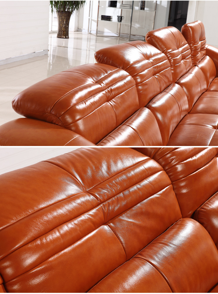 真皮转角沙发组合 现代客厅沙发 高档进口黄牛皮 厂家特价直销