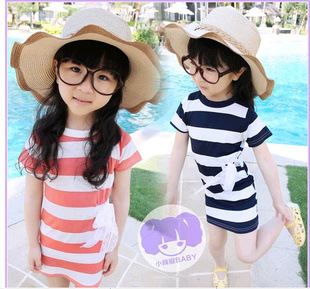 麻代尔童装女童夏2014 木黛儿 条纹 儿童女童连