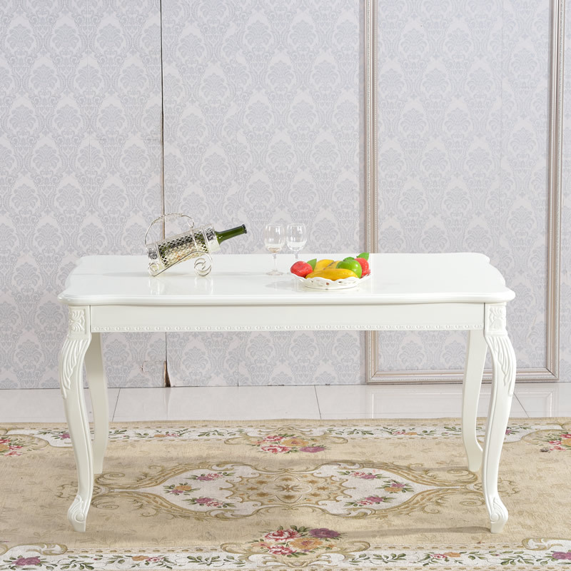 新款 欧式家具 实木餐桌 长餐桌  白色餐台 餐厅桌椅