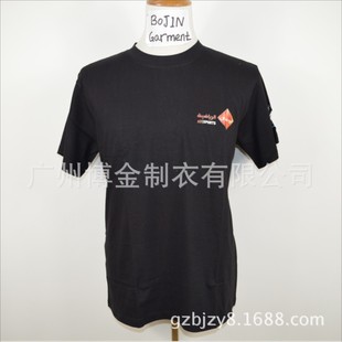 定制外贸阿拉伯文字母印刷狮子头像l短袖全棉黑色160gsm文化衫t恤