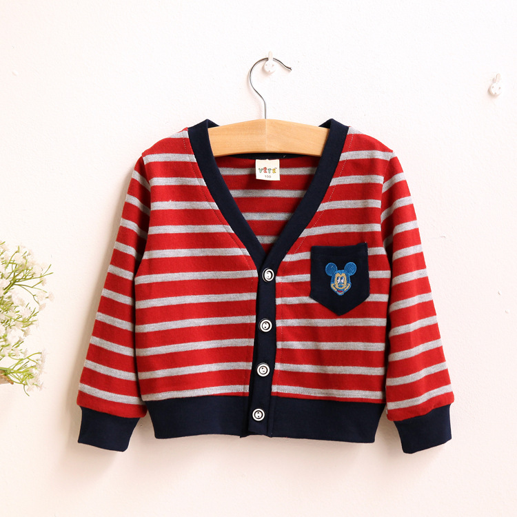 2014春季新款童装 韩版外贸卡通纯棉<em>系扣</em>男孩