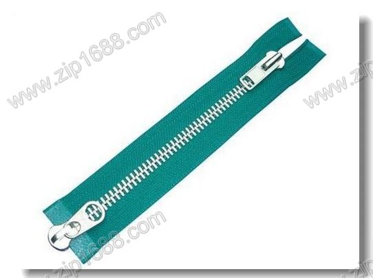 5号金属白铜双开尾拉链