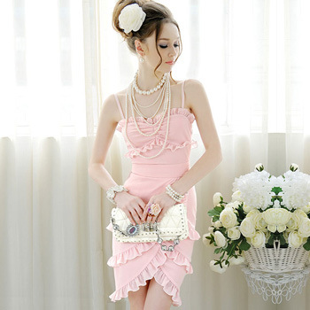 招淘宝<em>拍拍</em>网店<em>女装代理</em>服装代理 粉色多层荷