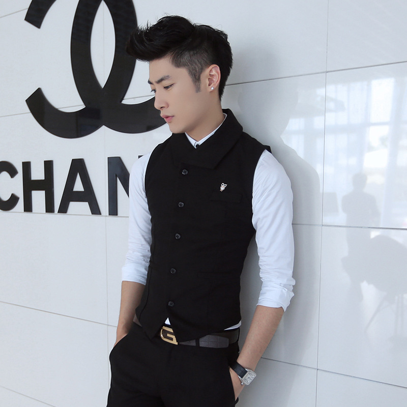 2014春新款 韩版修身 毛呢 <em>加厚</em> 英伦翻领 男式