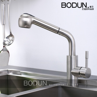 水龙头-铂顿 304不锈钢精铸厨房冷热抽拉洗菜