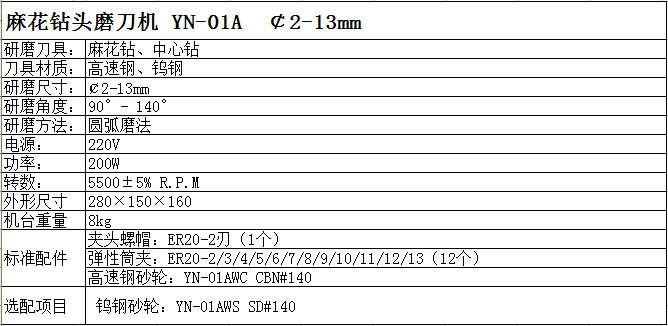 钻头磨刀机YN-01A