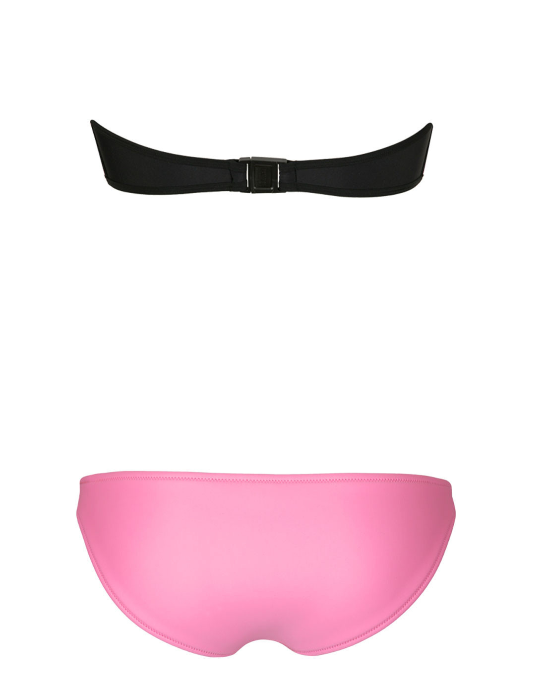 Zipper Bandeau Strapless Mesh Triangle Bikini PushUp NEOPRENE Swimsuit