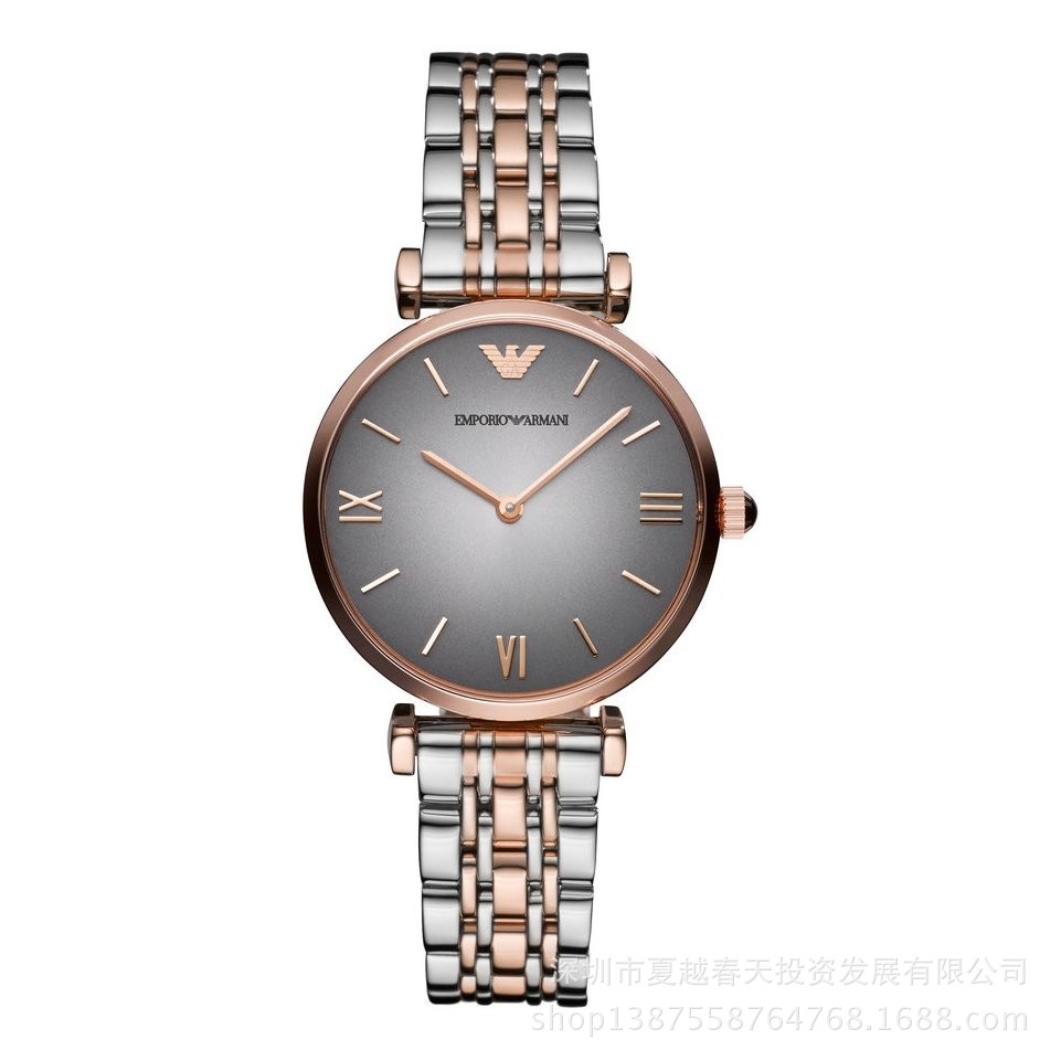 Armani <em>阿玛尼手表</em>时尚钢带间金色<em>女表</em>AR172
