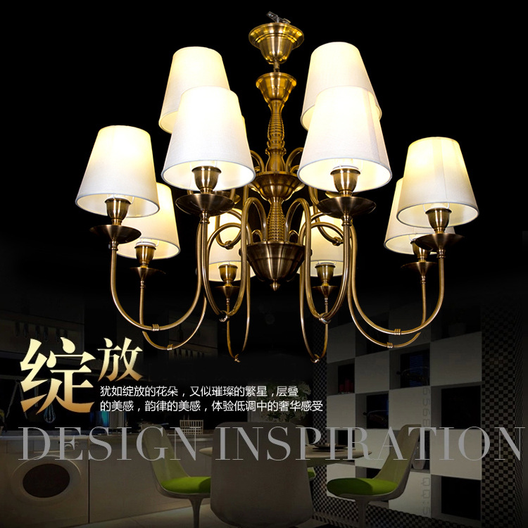 美式水晶灯 欧式餐厅吊灯简约现代客厅灯饰奢华酒店灯具个性书房LD5003-12