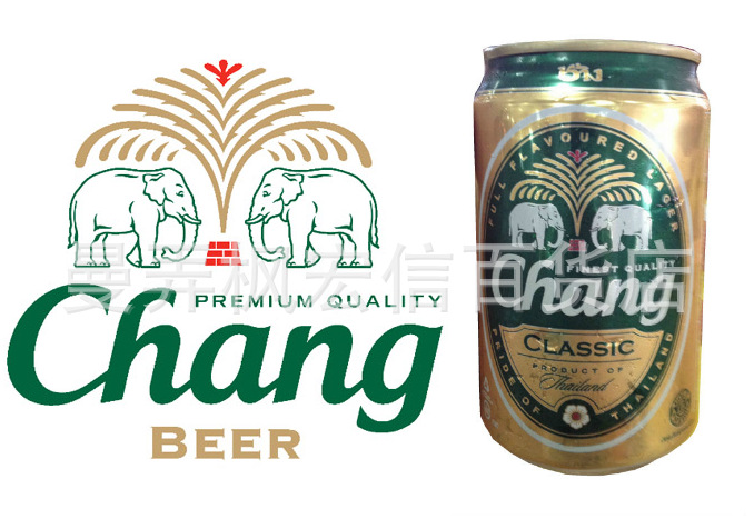 泰国进口象牌啤酒chang classic经典大象啤酒 整箱24听装