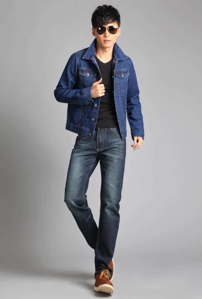 【男士<em>牛仔外套</em>加工批发 2014韩版男式<em>牛仔夹</em>