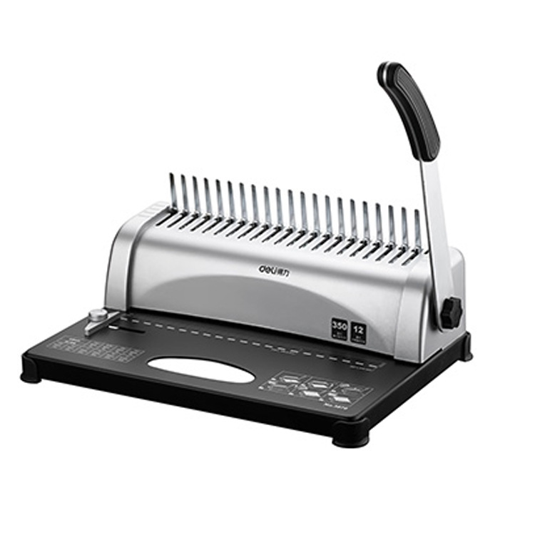 打孔机-得力3870梳式装订机 12张\/次胶圈夹条