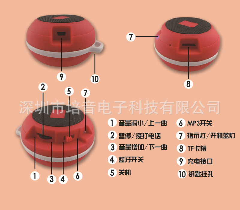 专业音响-新款圆饼蓝牙可接听电话音箱 内置电
