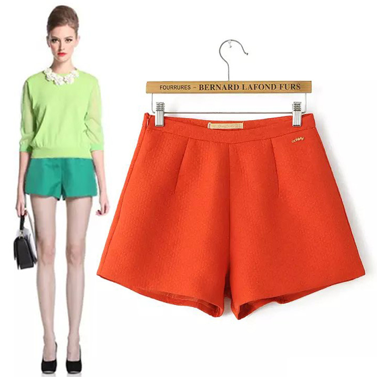 欧家2014新女秋装波点提花<em>高腰A字阔腿短裤</em>1